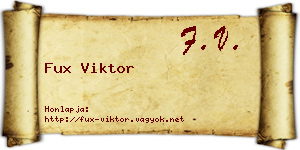Fux Viktor névjegykártya
